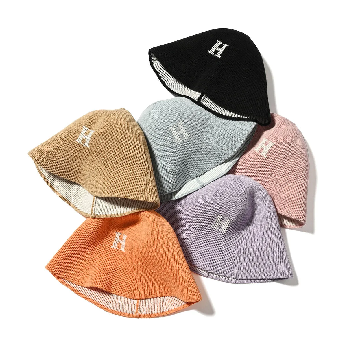 HOMEGAME - H LOGO COTTON KNIT HAT PINK【HG241415】