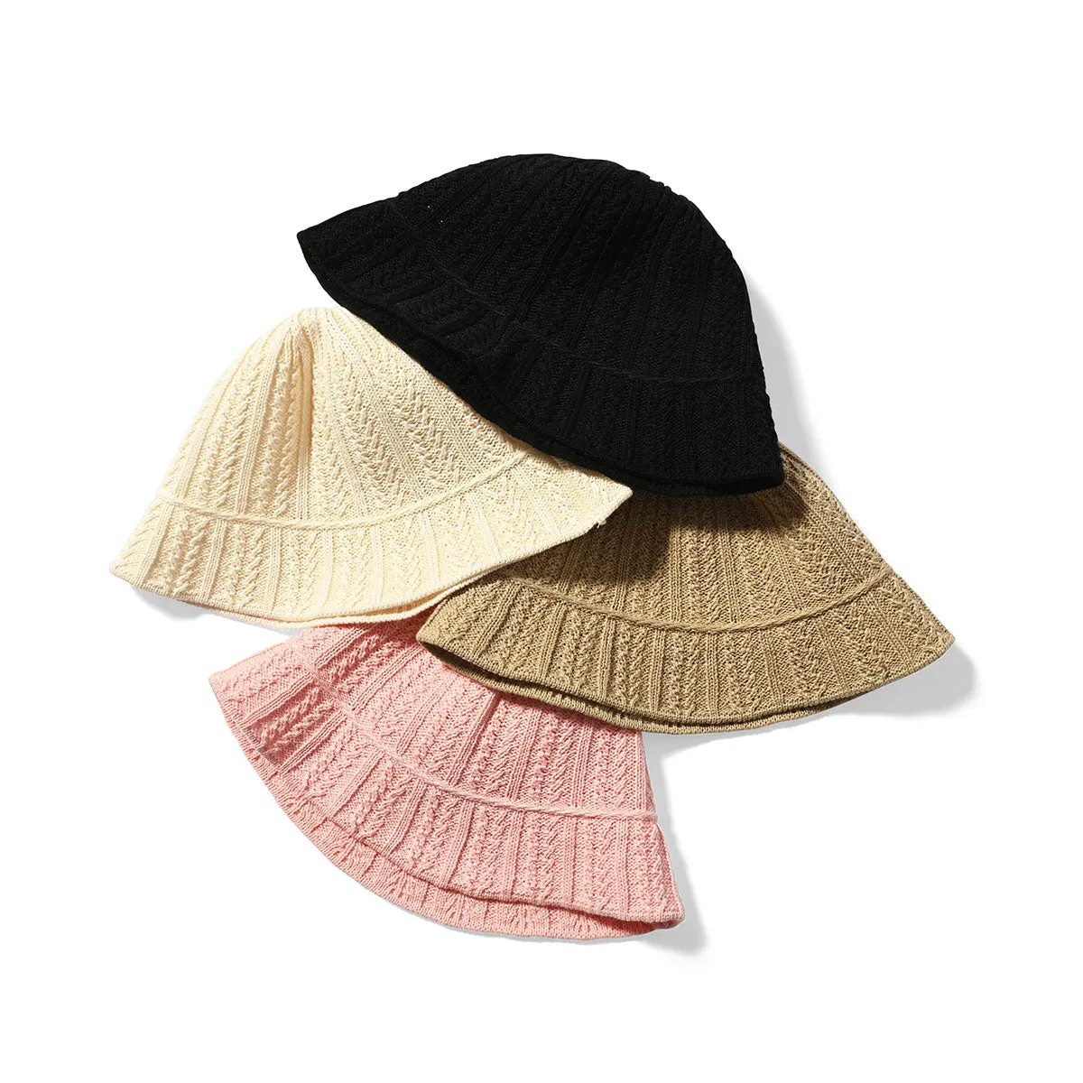 HOMEGAME - TWIST KNIT BUCKET HAT BEIGE【HG241407】