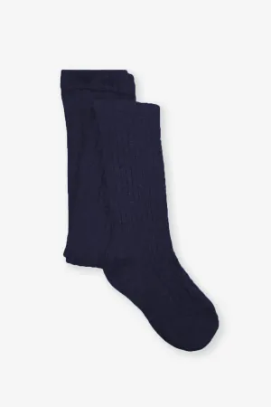 Jefferies Socks Rib Girls Tights - Navy