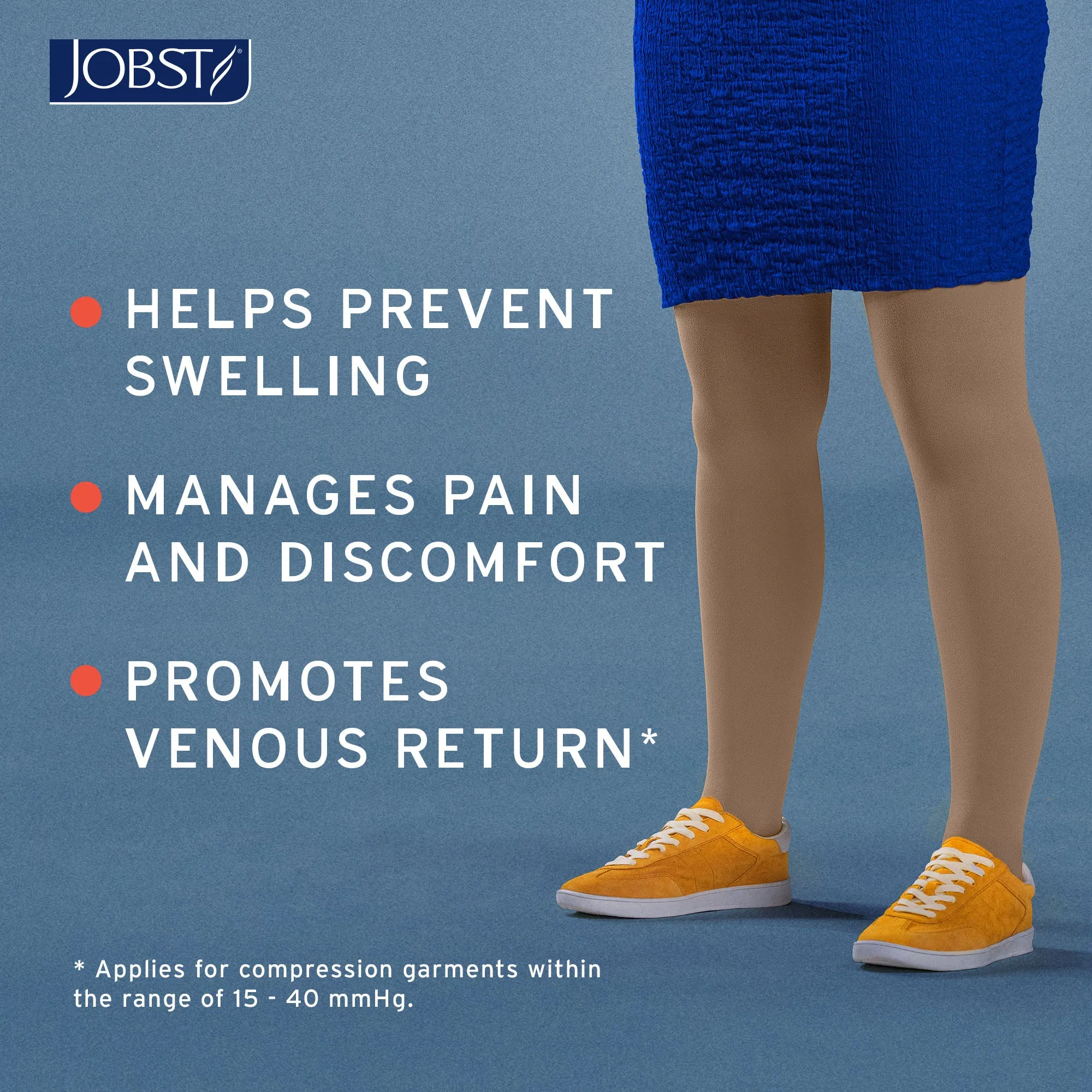 JOBST Relief 15-20 mmHg Compression Stockings, Thigh High Silicone Band, Closed Toe