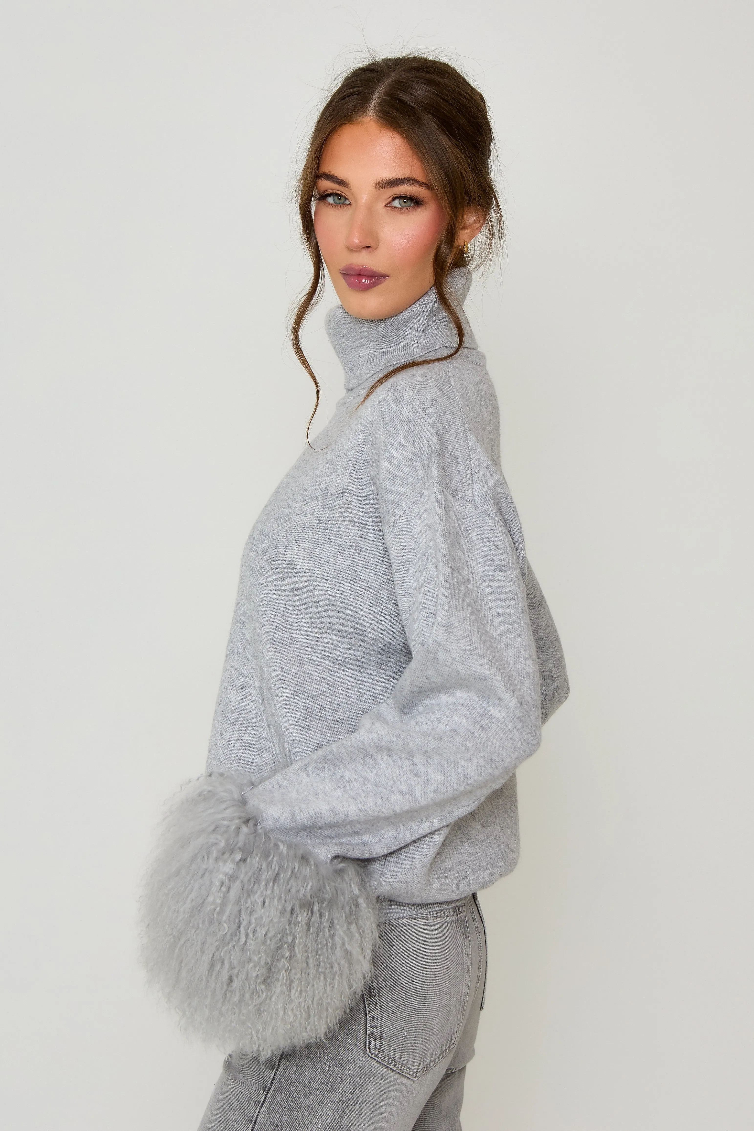 Jumper with Mongolian Fur Cuff