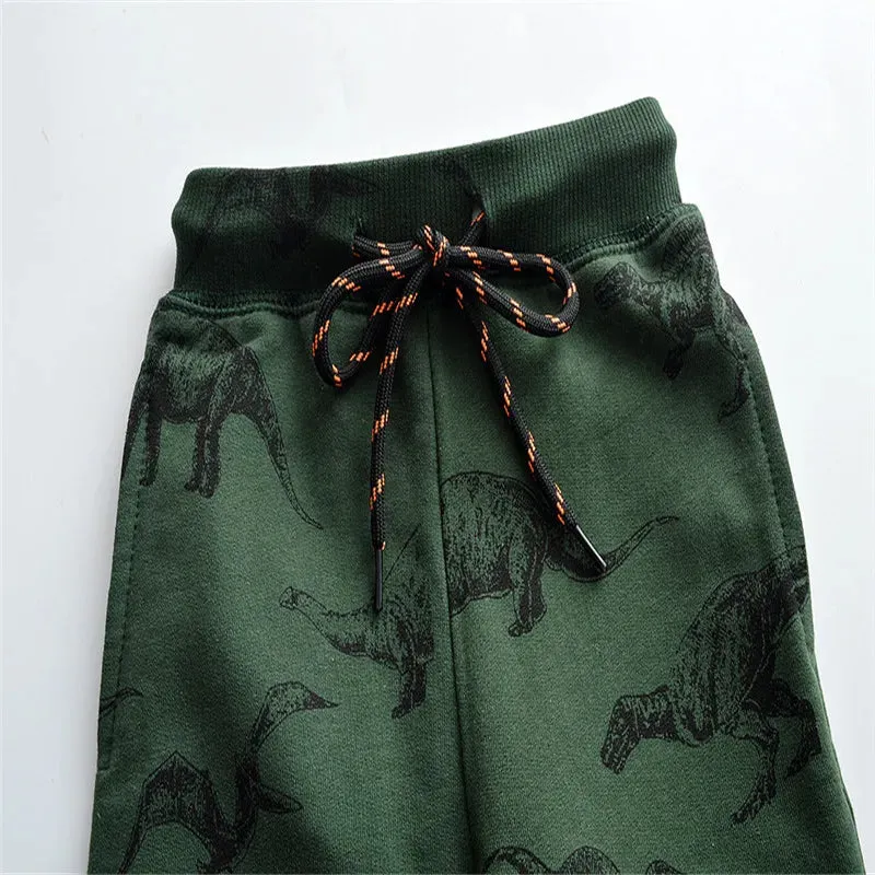 Jumping Meters 2-7T Boys Girls Sweatpants Trousers Autumn Spring Dinosaur Drawstring Baby Trousers Pants Sport Harm Kids Pants