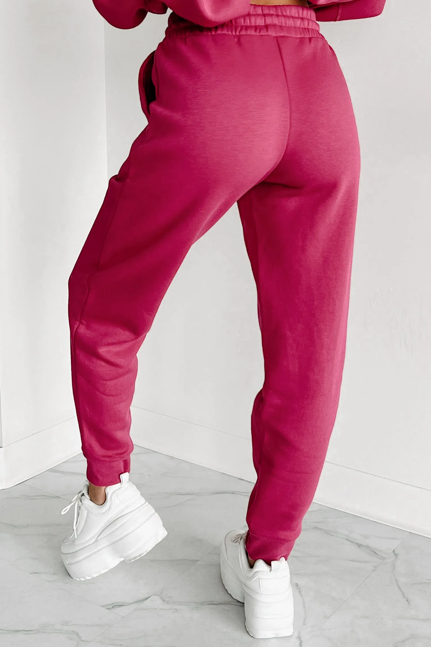 Just Admit It Sweatshirt & Jogger Two-Piece Set (Magenta)