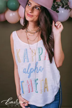 Kappa Alpha Theta Colorful Recruitment Tank