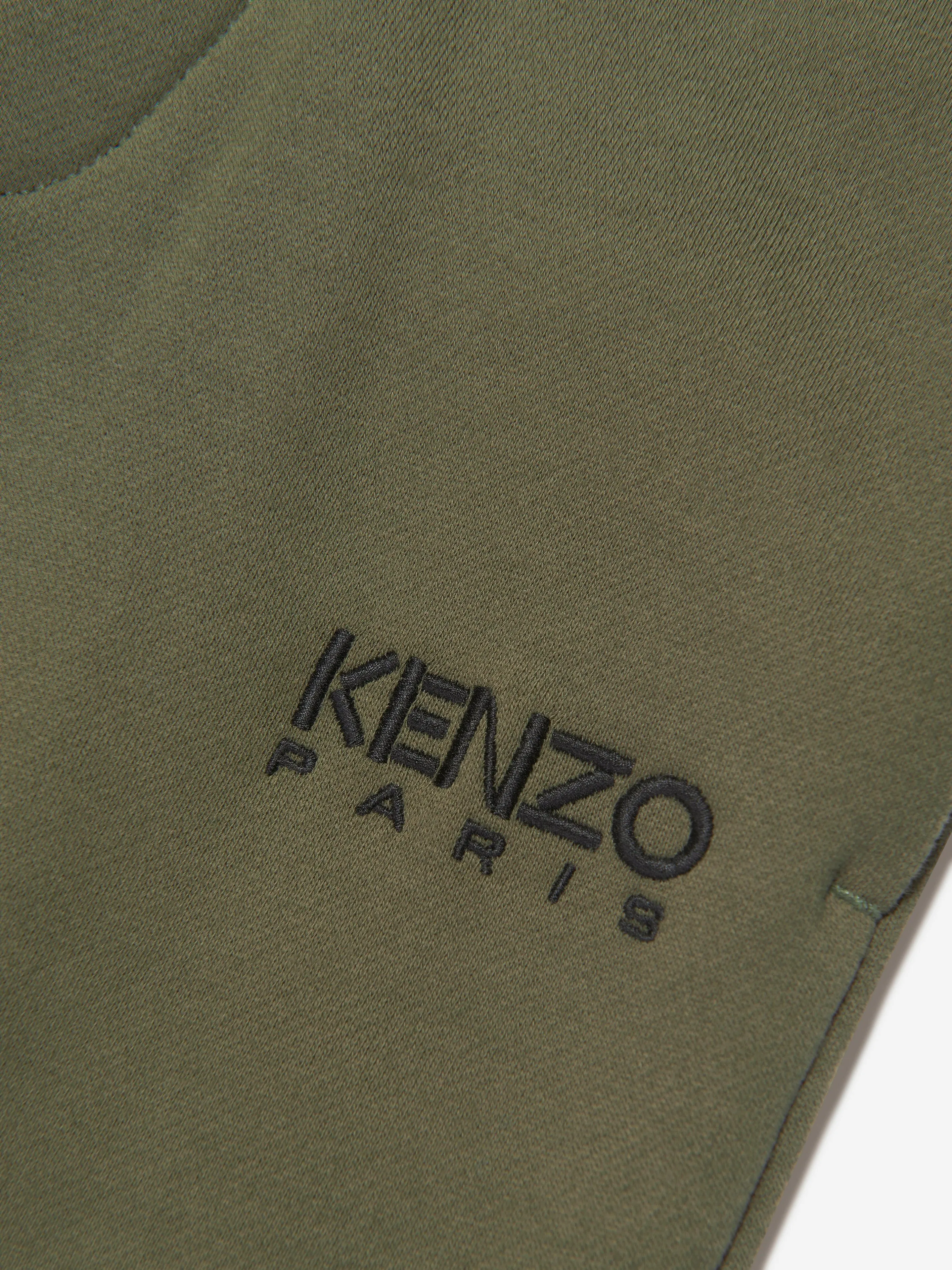 KENZO Boys Logo Joggers in Khaki