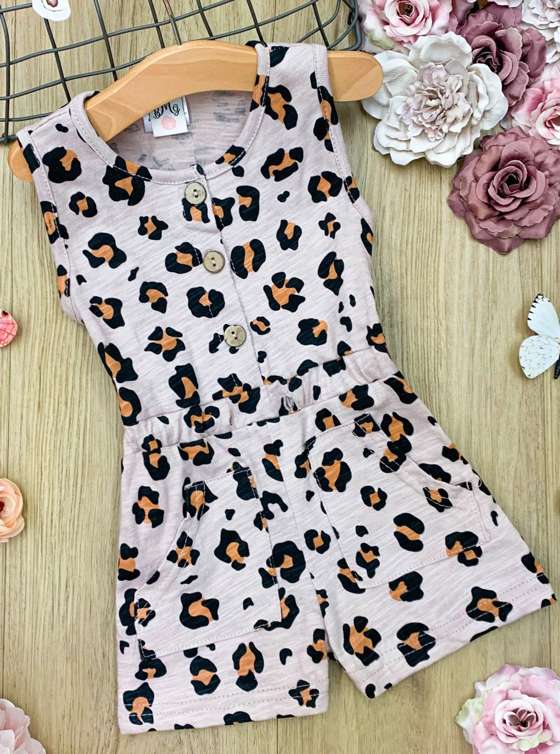 Leopard Princess Drawstring Romper