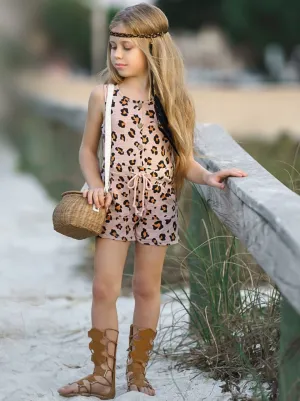 Leopard Princess Drawstring Romper