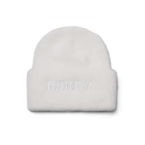 LOGO ANGORA BEANIE WHITE