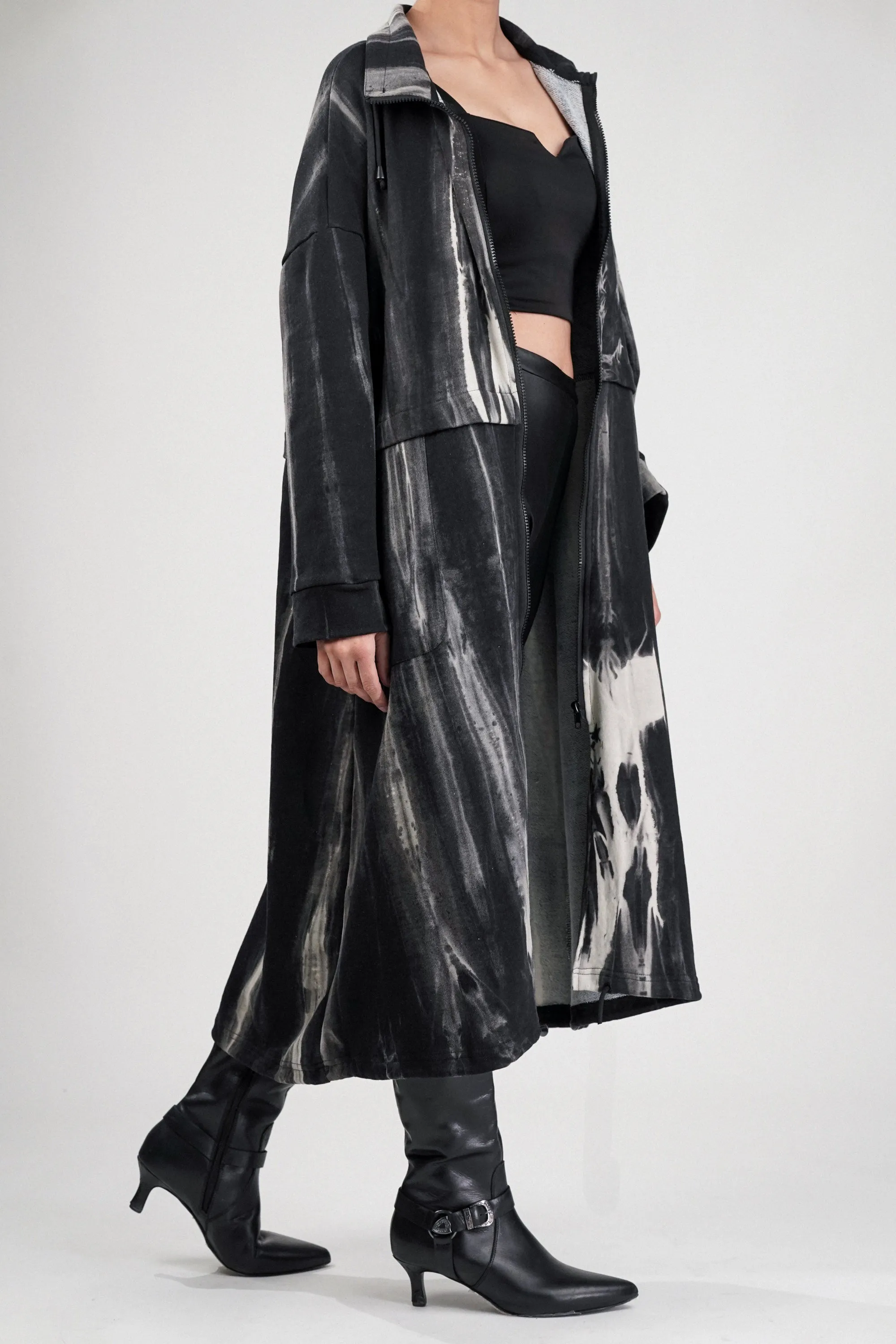 Marble Illusion Trench Coat