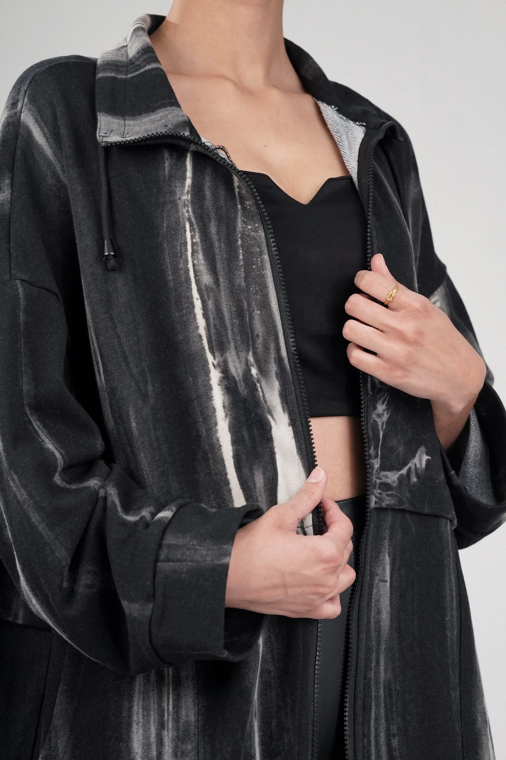 Marble Illusion Trench Coat