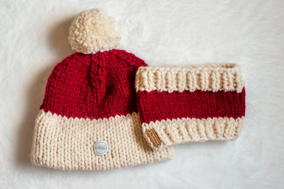 Matching Santa Beanie and Cowl Set