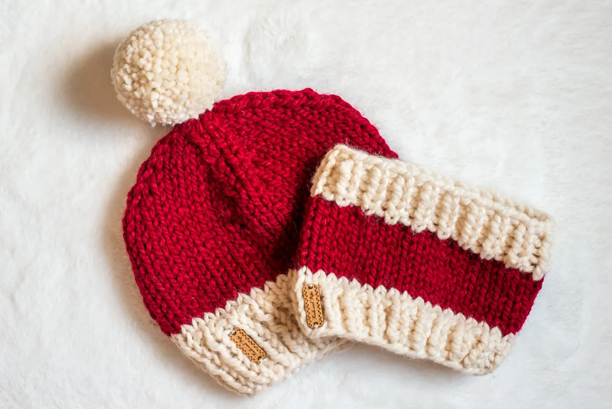 Matching Santa Beanie and Cowl Set