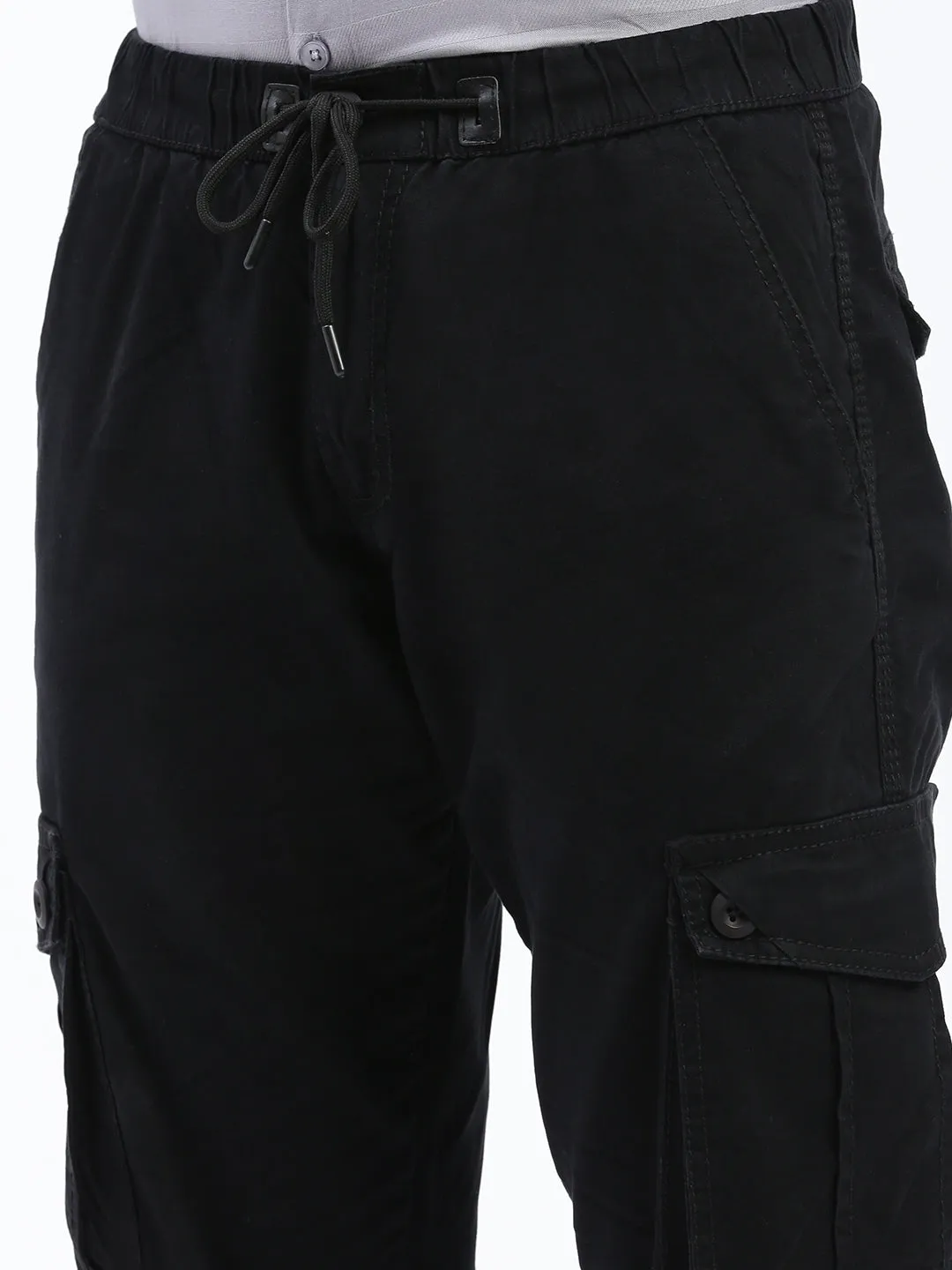 Men Solid Black Joggers