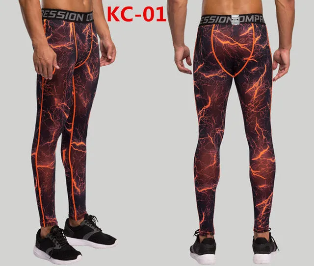 Mens Compression Pants Tights Casual  Bodybuilding  Camouflage Skinny Leggings