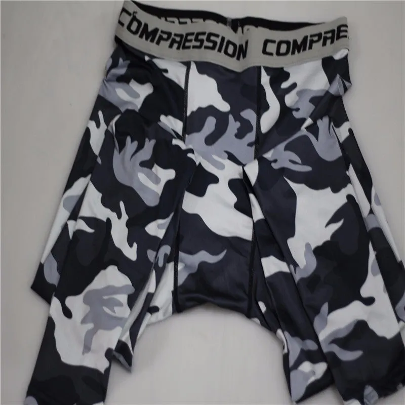 Mens Compression Pants Tights Casual  Bodybuilding  Camouflage Skinny Leggings