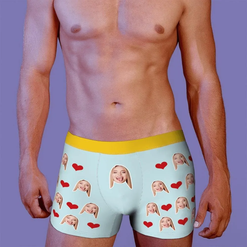 Men's Custom Face Boxer Shorts, Put Face On Underwear-Heart