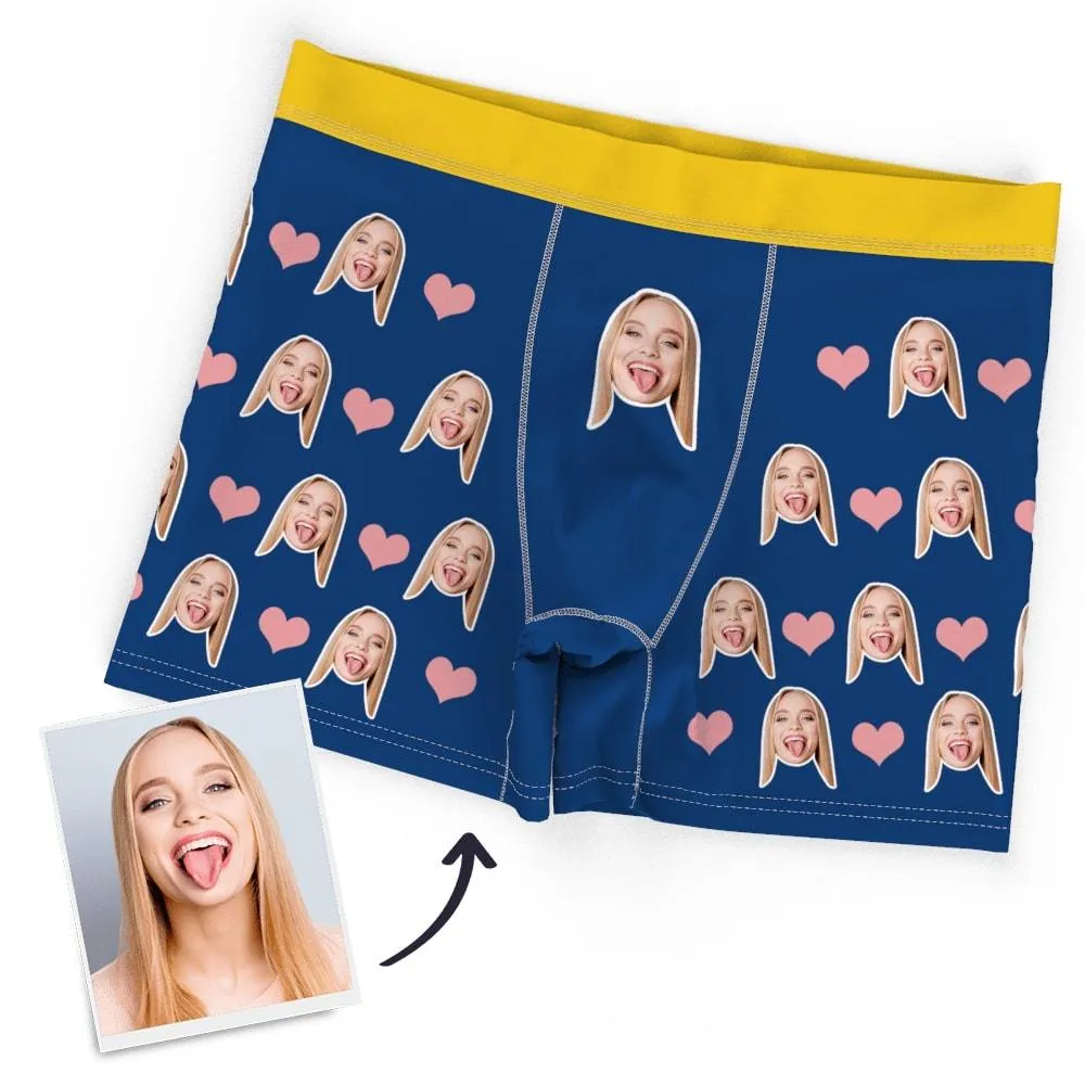 Men's Custom Face Boxer Shorts, Put Face On Underwear-Heart