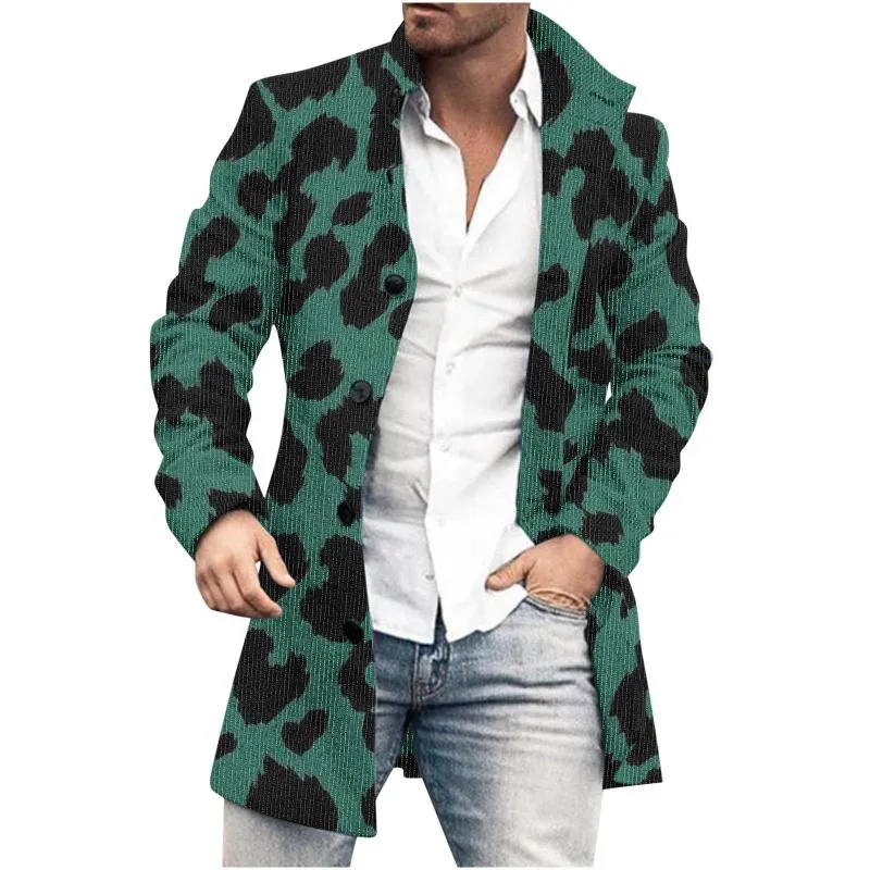 Men's Mid-Length Plaid Print Casual Coat 36290807L