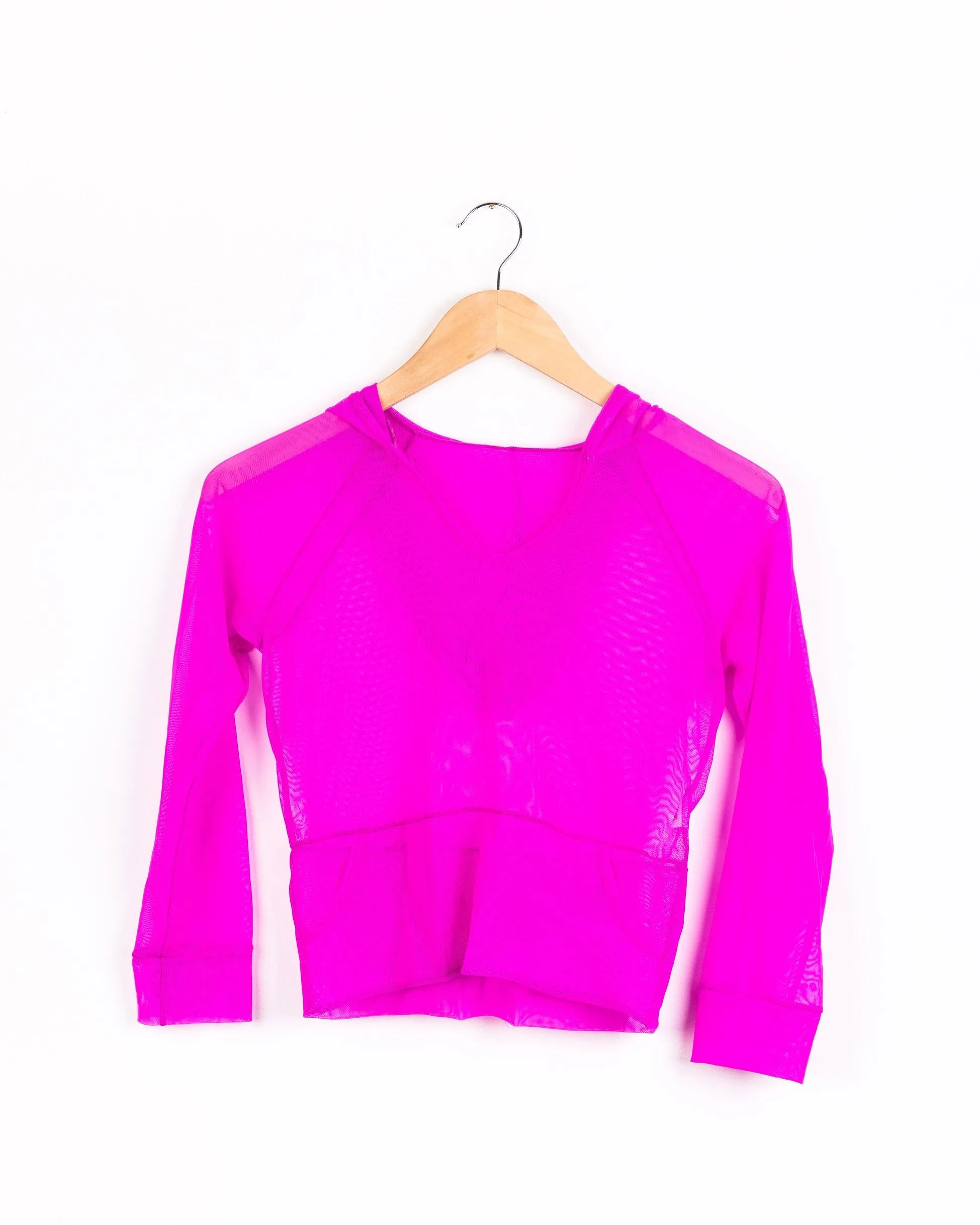 Mesh Hoodie Hot Pink