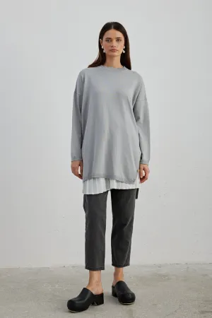 MRW Blazzer Button Tunic Gray