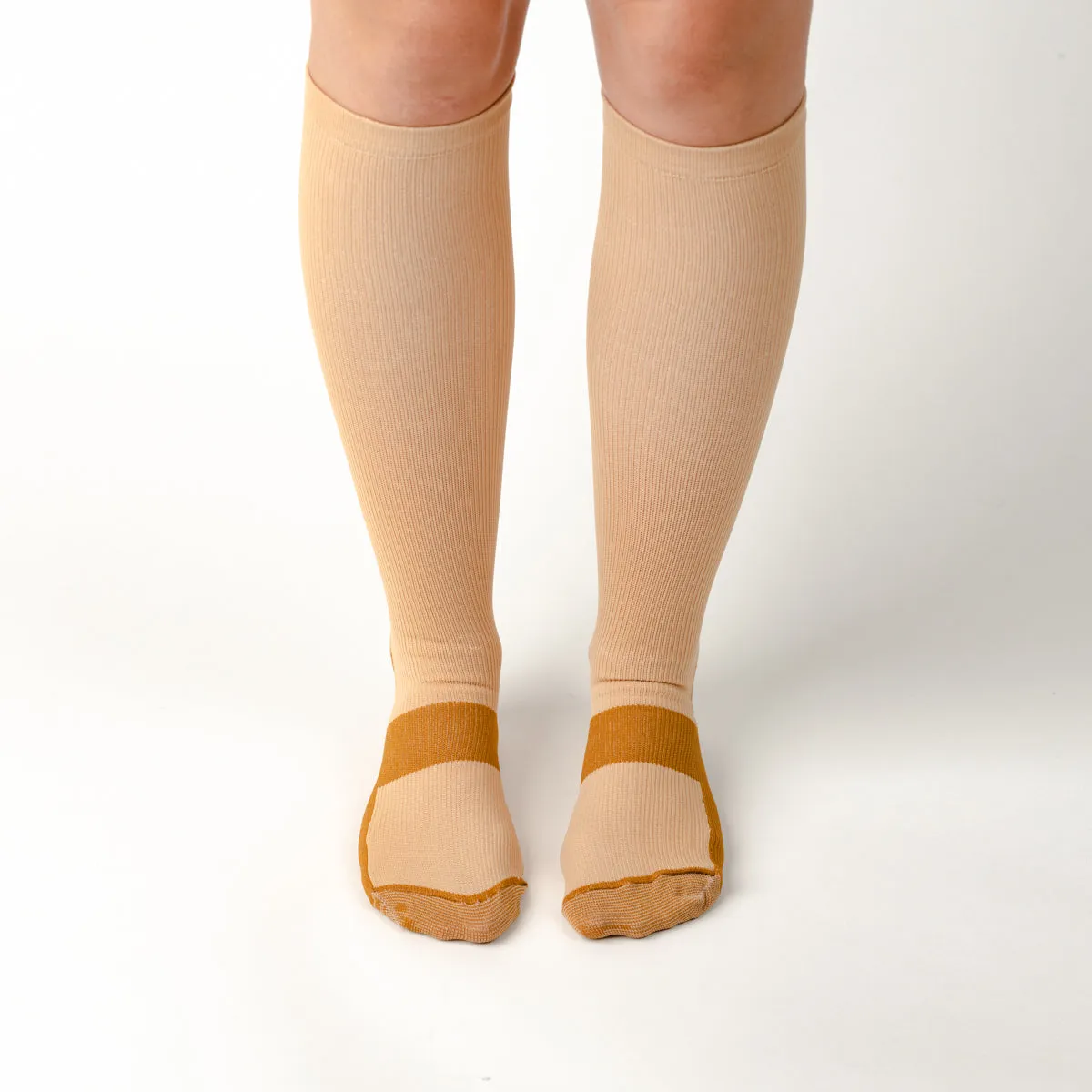 Natural Beige Copper Infused Compression Socks