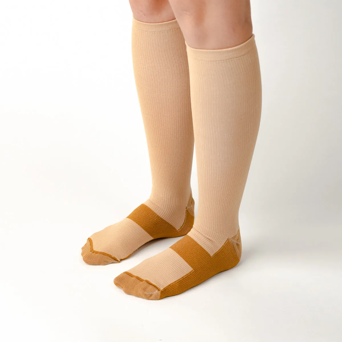 Natural Beige Copper Infused Compression Socks