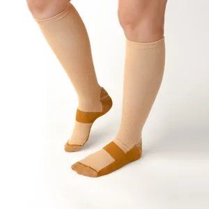 Natural Beige Copper Infused Compression Socks