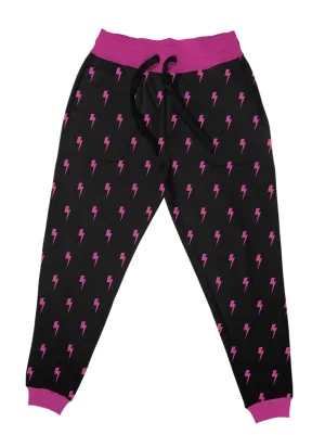 Neon Pink Bolt Unisex Joggers