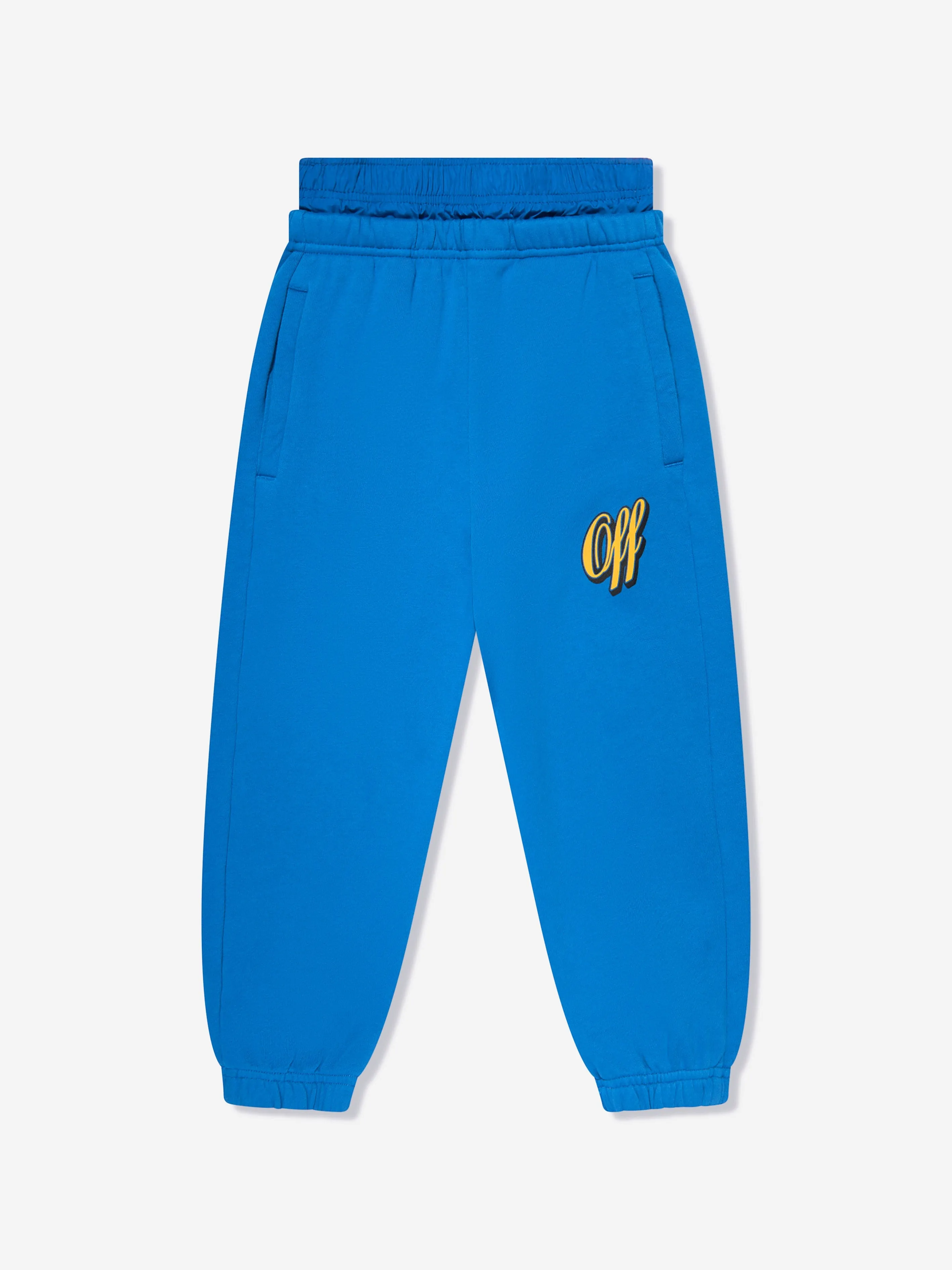 Off-White Boys Baseball Logo Joggers in Blue