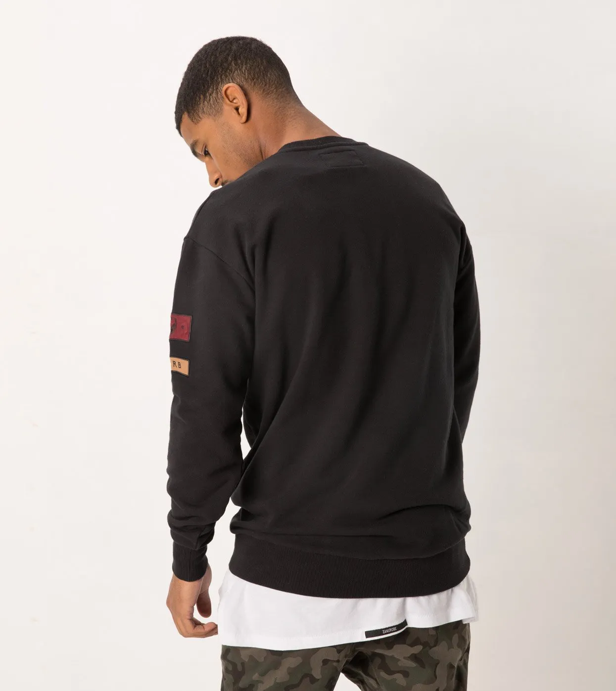 Patch Rugger Crew Sweat Black