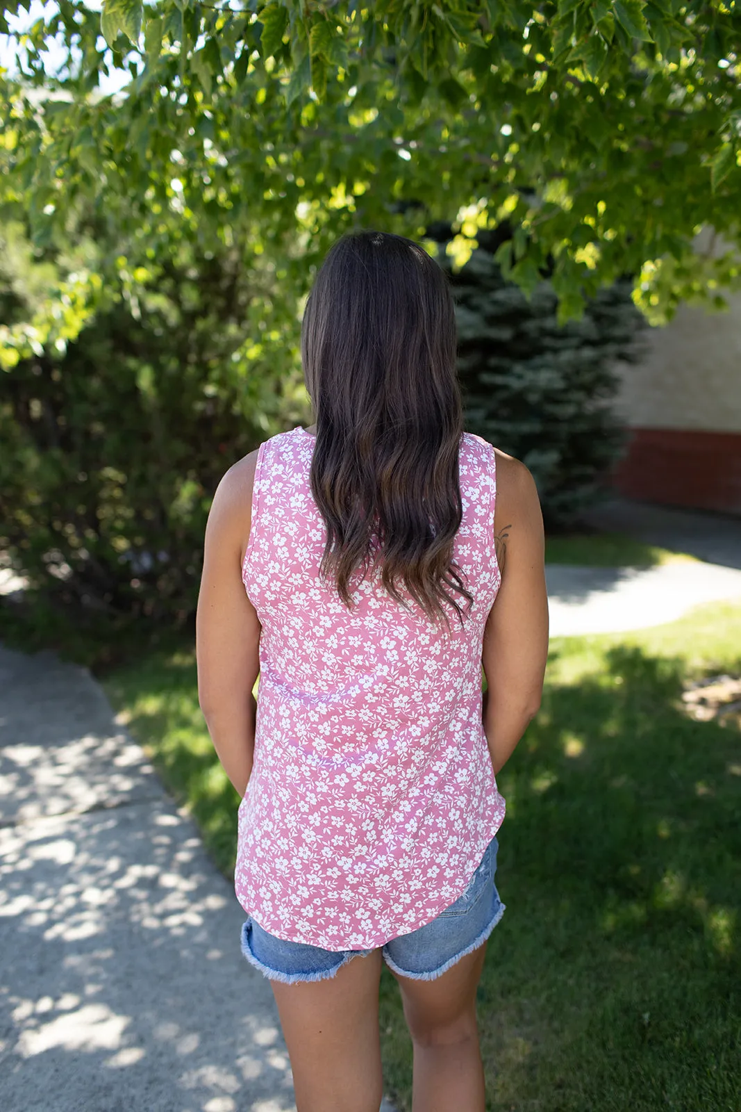 Pink Blossom Flowy Tank Top (SM-XL)