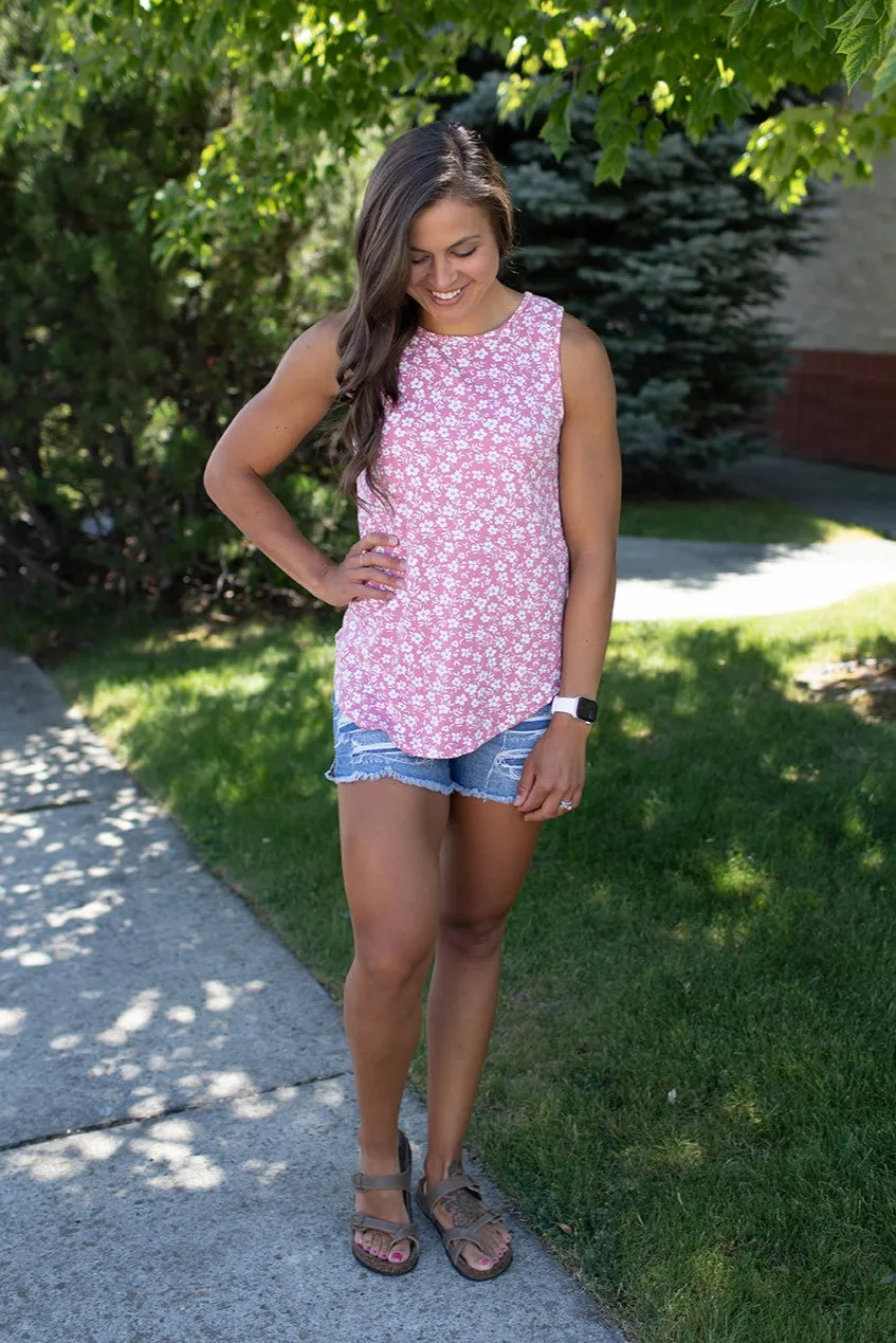 Pink Blossom Flowy Tank Top (SM-XL)