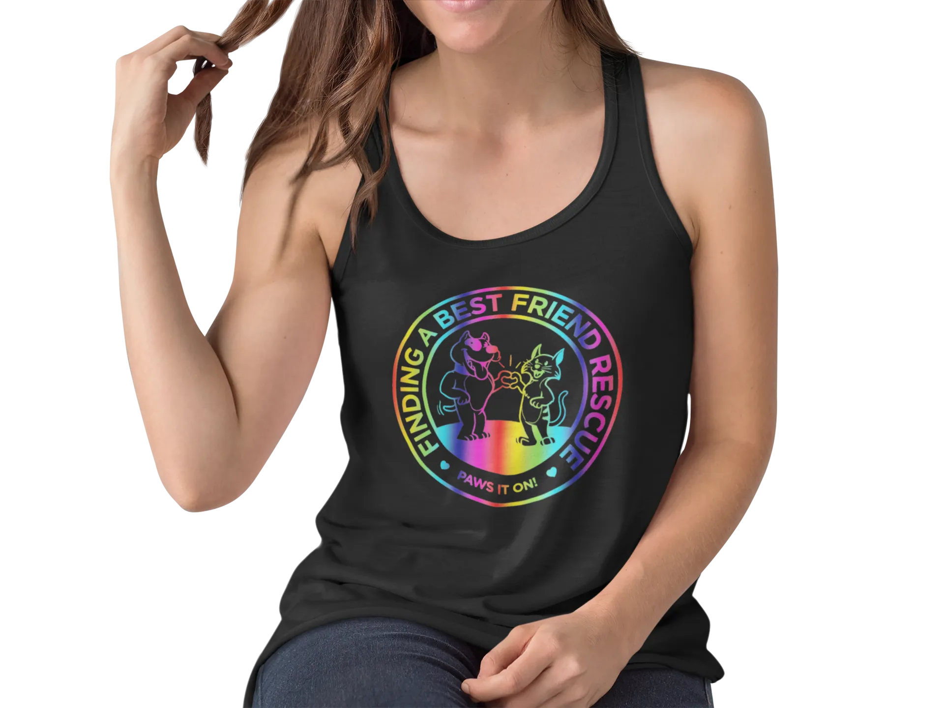 Pride Finding a Best Friend Flowy Racerback Tank