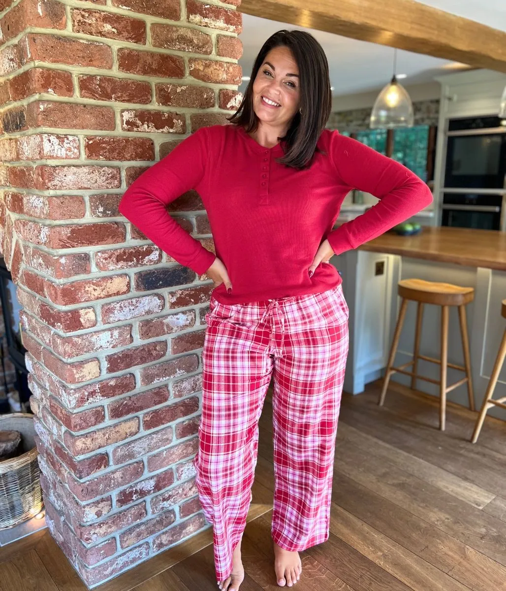 Red Checked Flannel Pyjamas Set