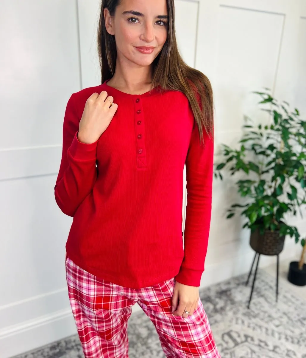 Red Checked Flannel Pyjamas Set