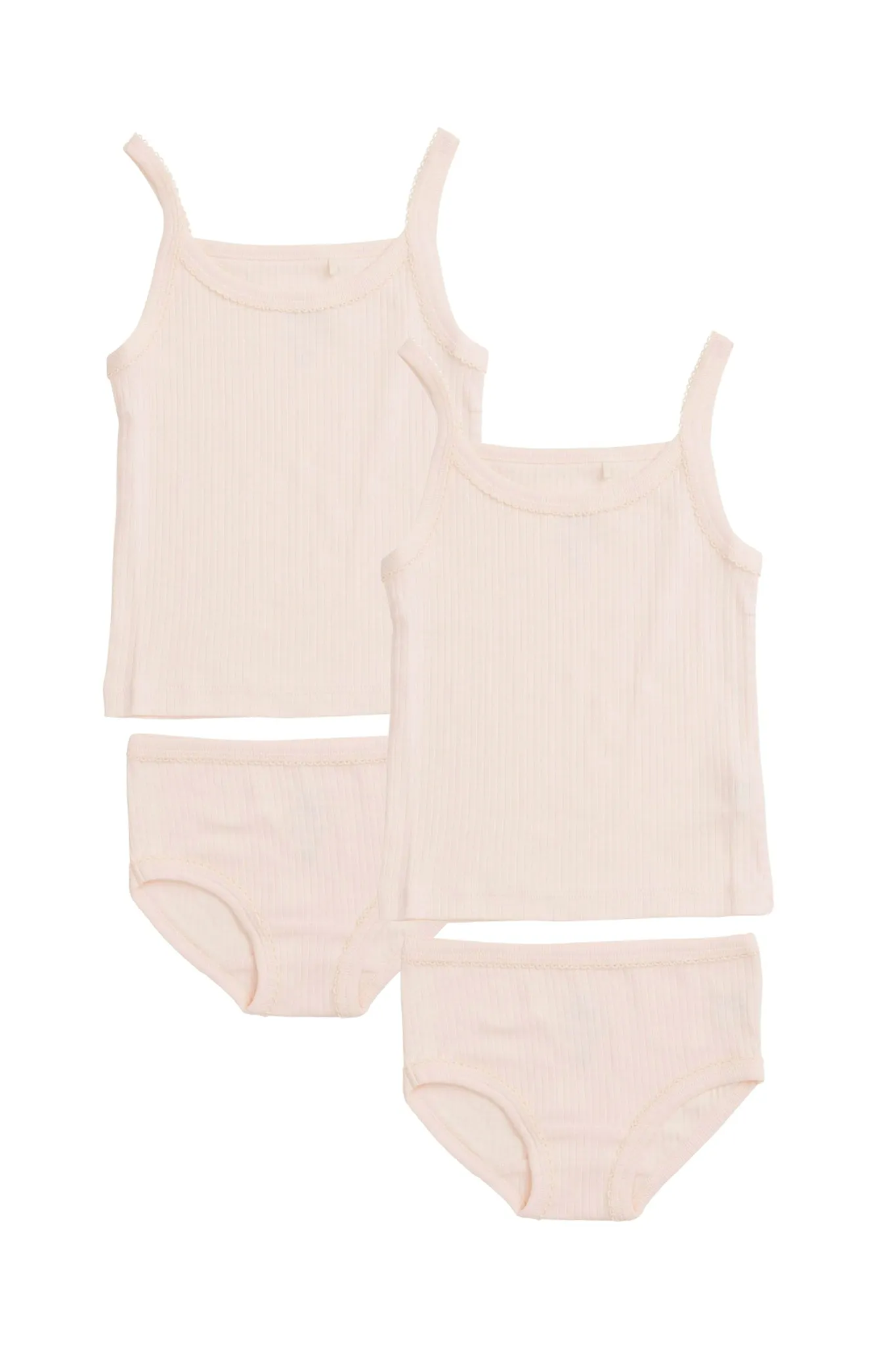 RIB JERSEY 2PACK STRAPTOP AND UNDERPANTS - SOFT PINK