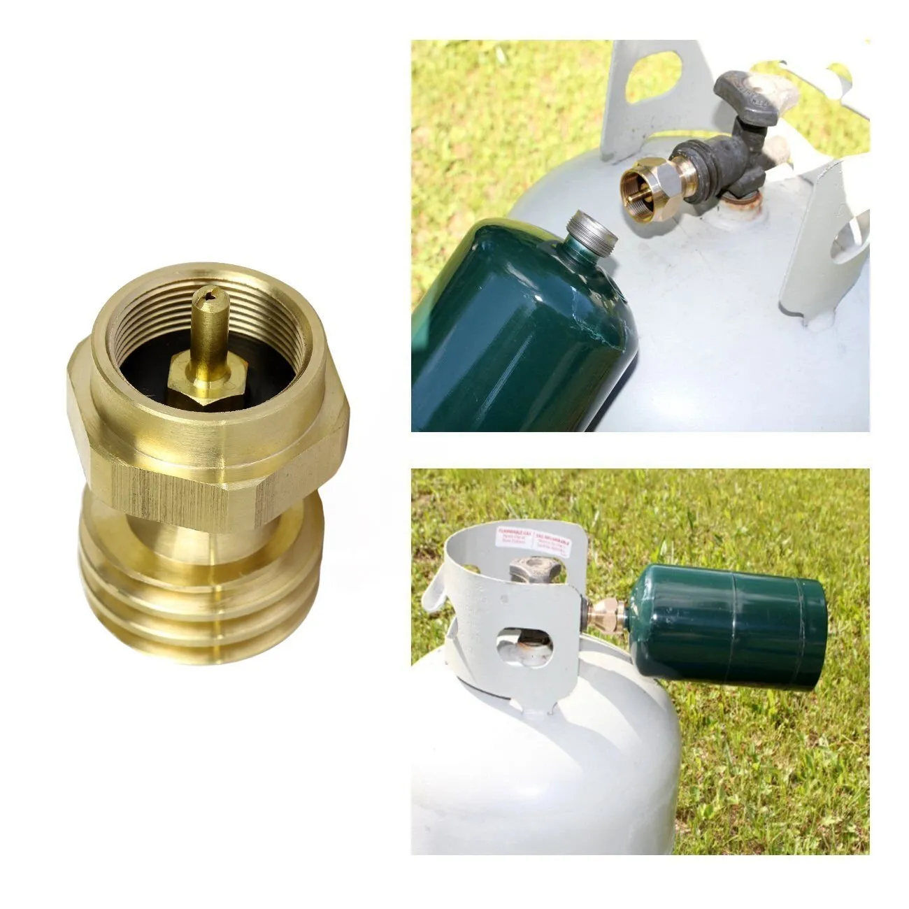 Ridgeyard Brass 1 Pound Propane Tank Connector Propane Refill Adapter Gas Grill Valves Steel Propane Cylinder with Type 1 for All 1 LB Throwaway Disposable Cylinder