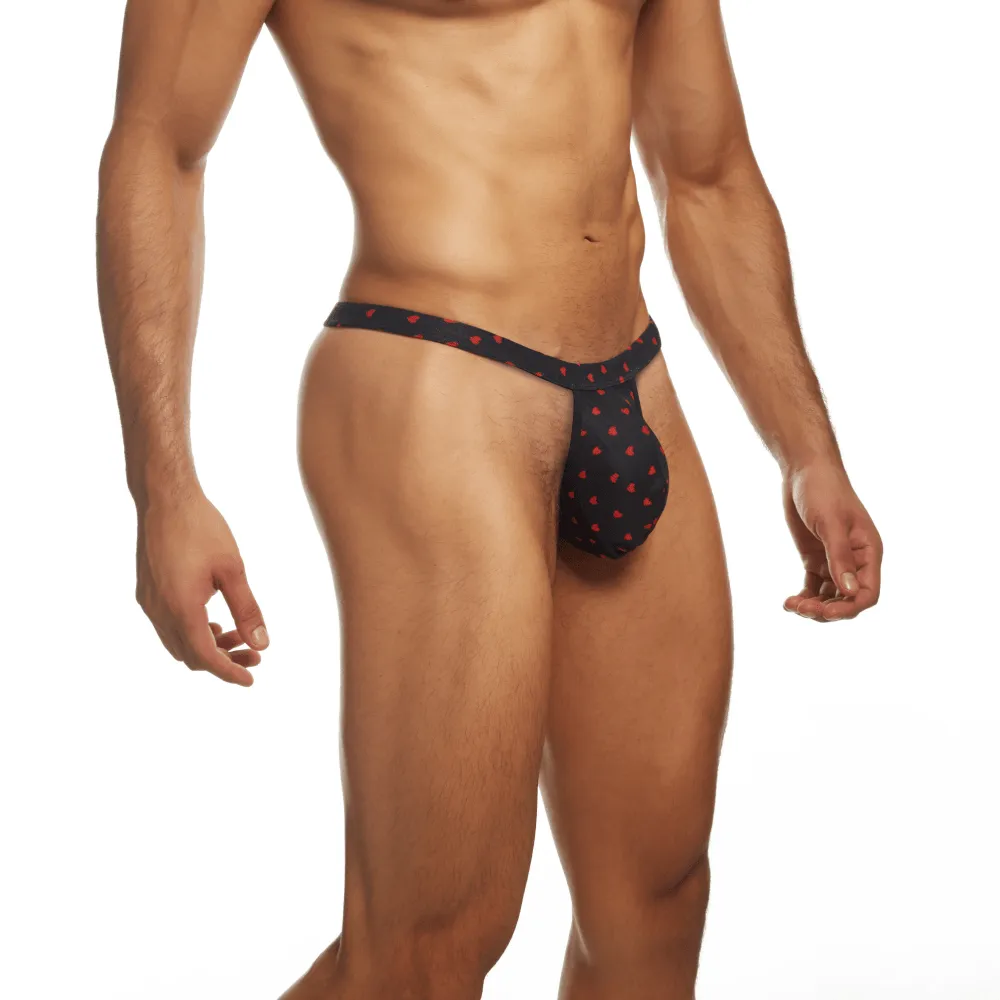 Secret Male SMK022 Flower Laced Thong with Hearts