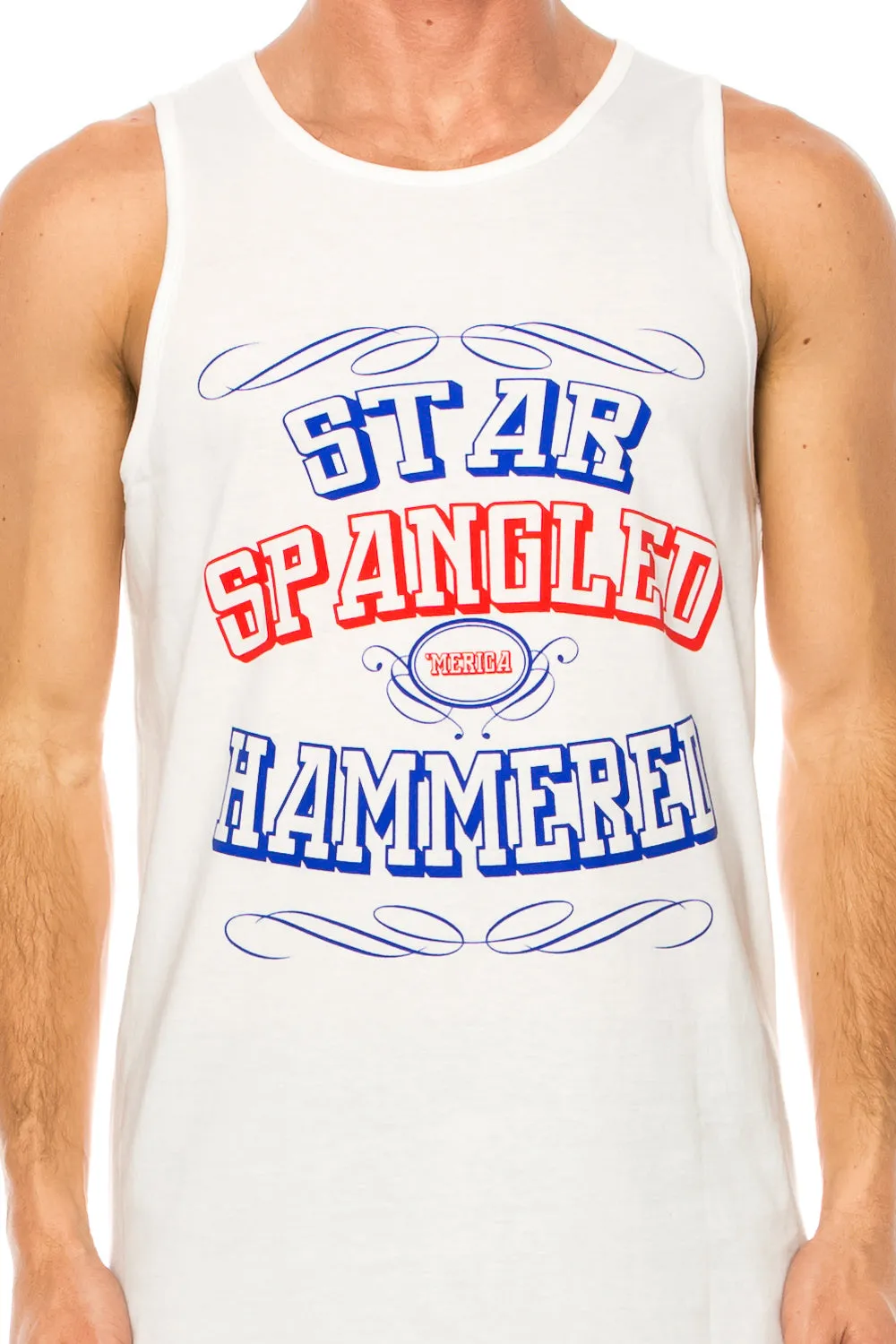 STAR SPANGLED HAMMERED MEN'S TANK TOP