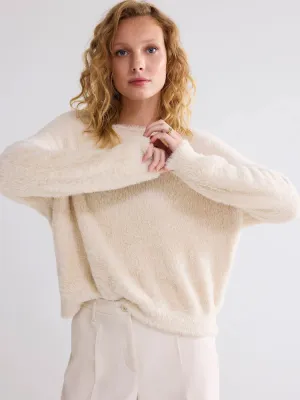 Summum Faux Fur Jumper Ivory