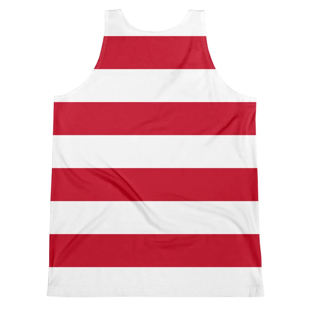 Unisex Tank Top Red and White