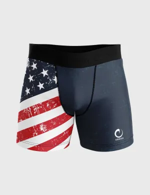 USA FLAG COMPRESSION SHORT 7"