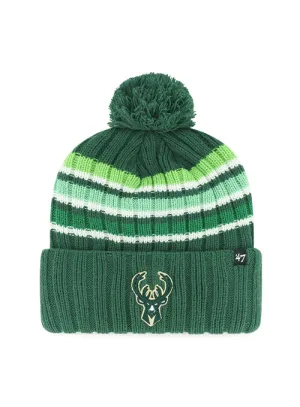 Women's '47 Brand Striped Pom Milwaukee Bucks Cuff Knit Hat