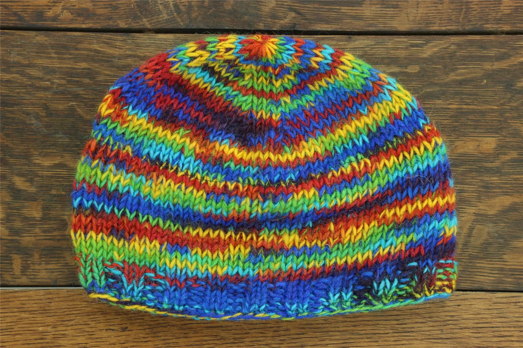 Wool Knit Beanie Hat - SD Rainbow