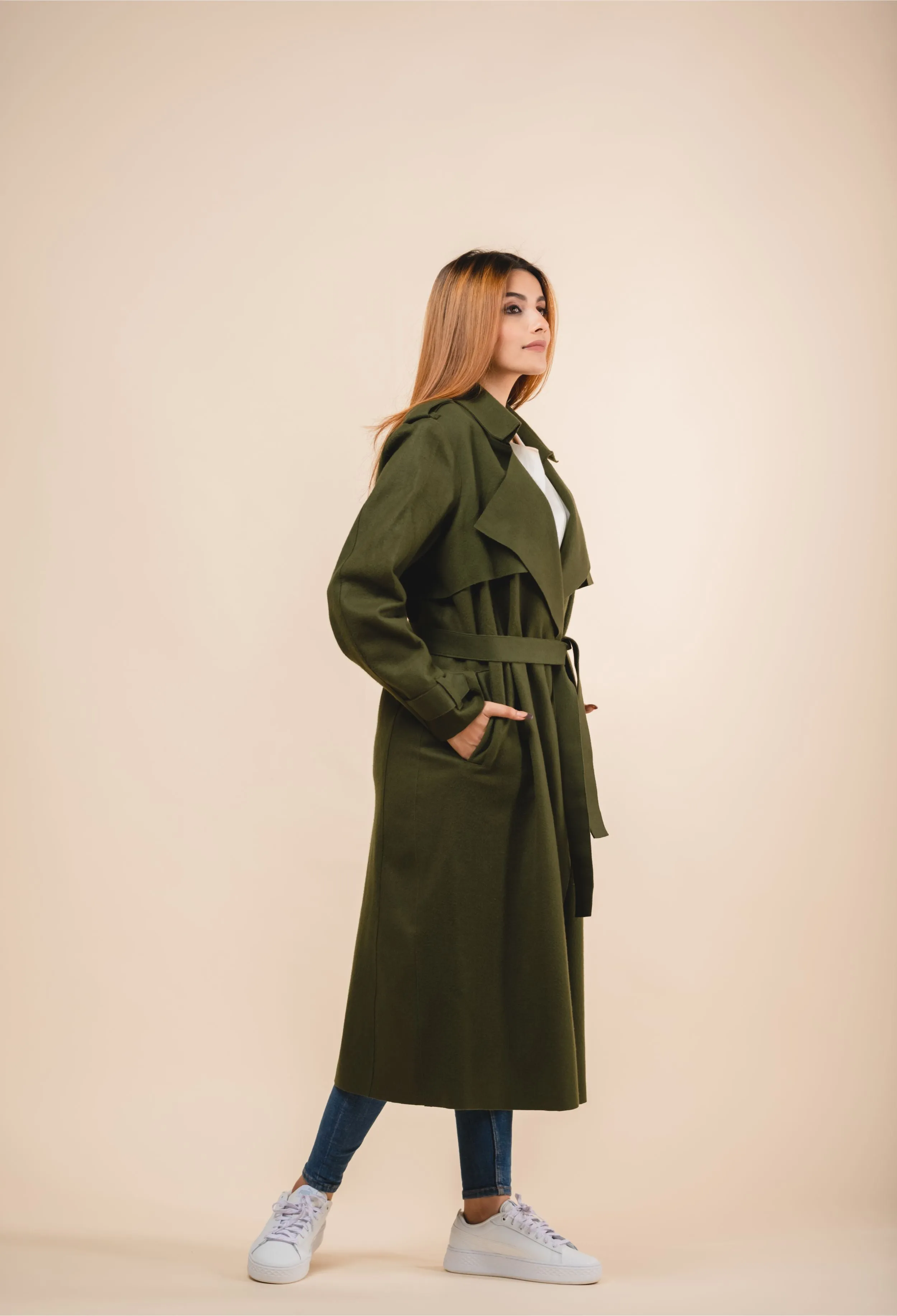 WOOL LONGLINE TRENCH COAT