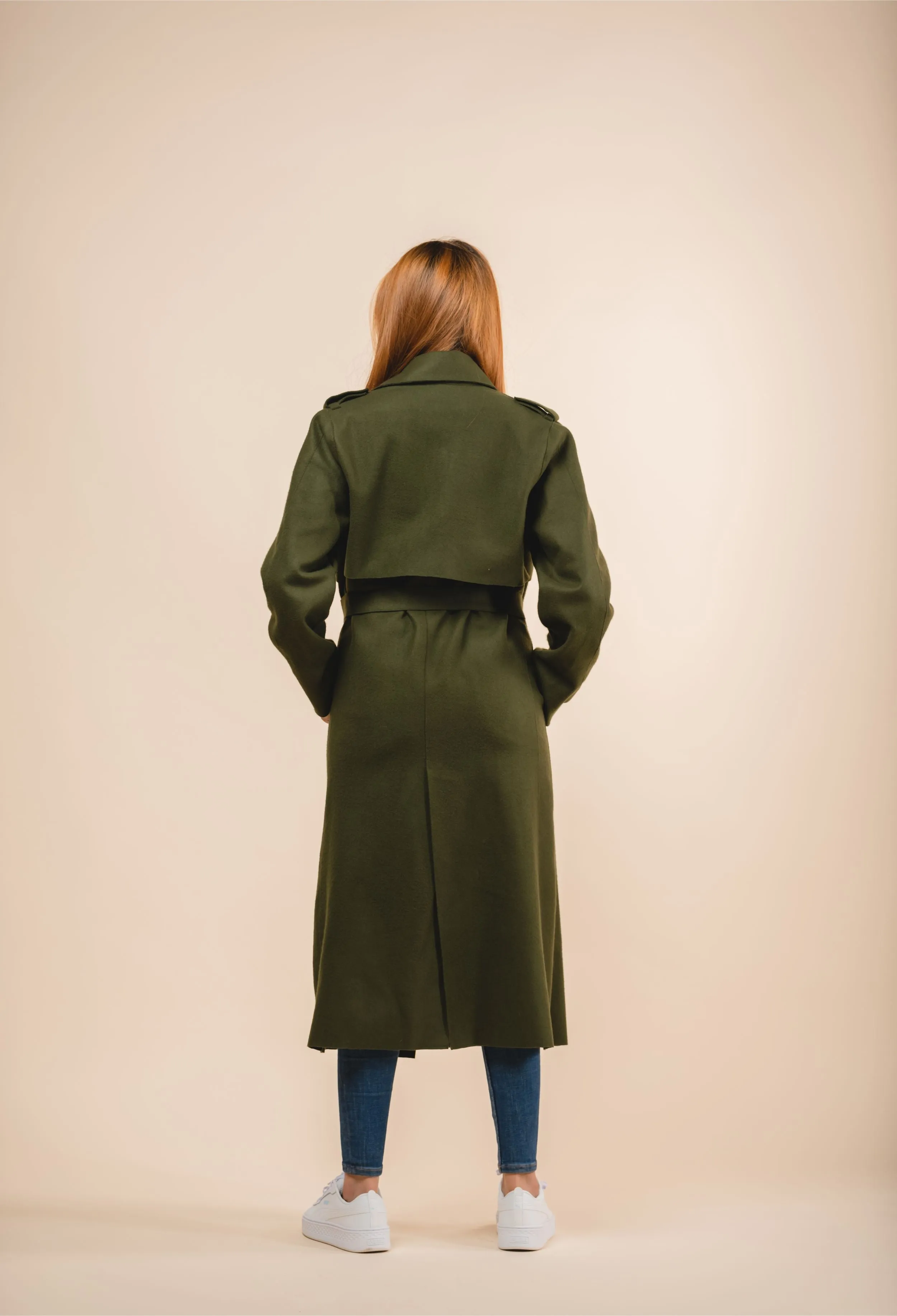 WOOL LONGLINE TRENCH COAT