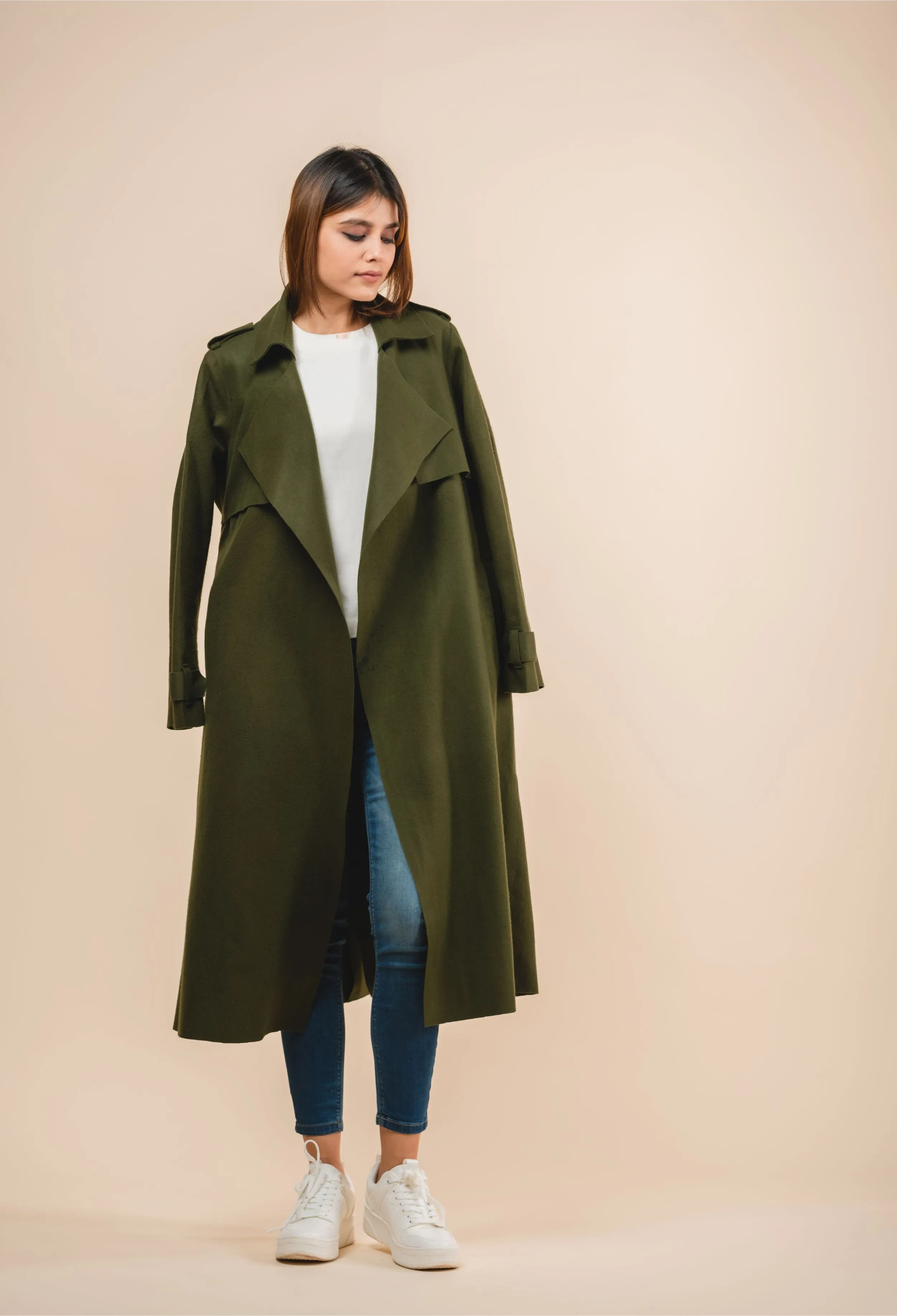 WOOL LONGLINE TRENCH COAT