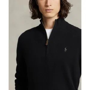 Wool Quarter-Zip Sweater - Black