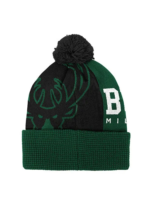 Youth Outerstuff Cuff Pom Street Milwaukee Bucks Knit Hat