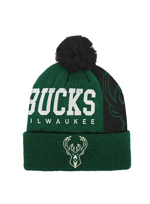 Youth Outerstuff Cuff Pom Street Milwaukee Bucks Knit Hat